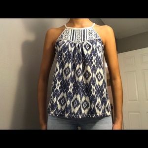 BLUE AND WHITE TANK TOP